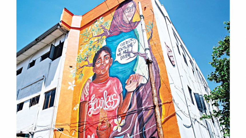 Public art project by Fearless Collective with Sisterhood Initiative 